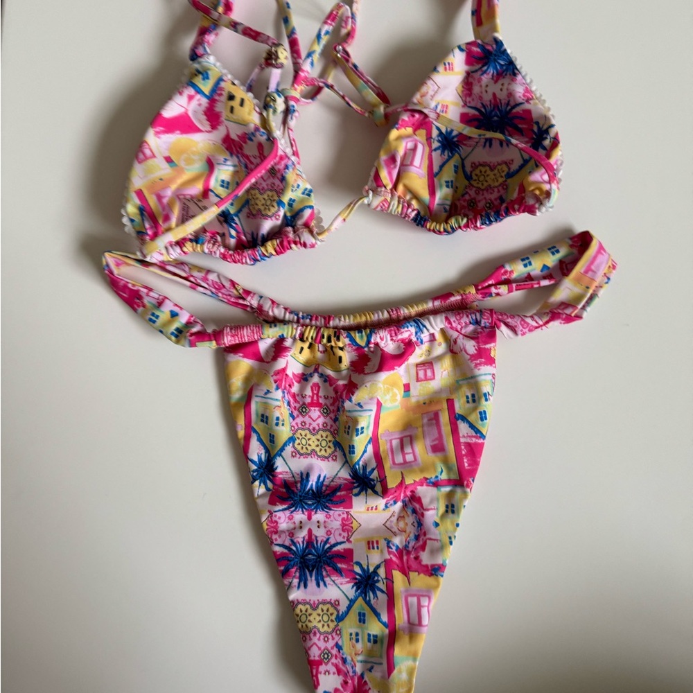 High Waisted Bright Bikini Set